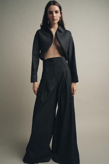 ZW COLLECTION ULTRA HIGH-WAIST WIDE-LEG JEANS - Blue by Zara