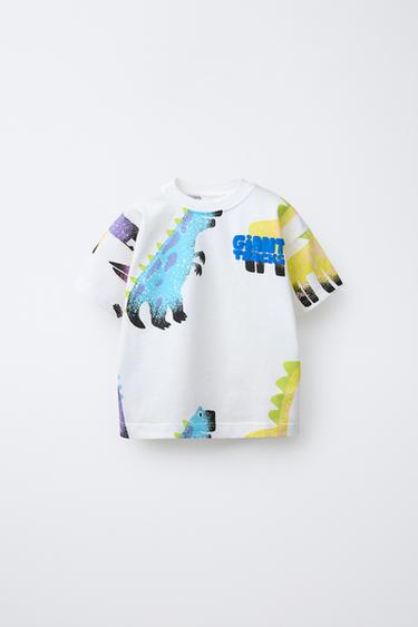 DINOSAUR PRINT T-SHIRT - White by Zara - Image 0