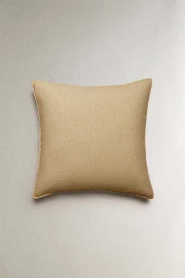 LINEN AND COTTON CUSHION COVER - Mustard by Zara