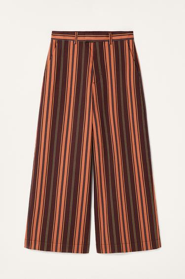 LIMITED EDITION STRIPED SUIT TROUSERS - Orange by Zara