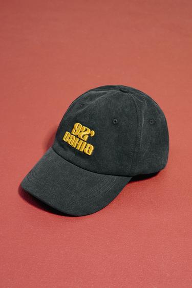 CONTRAST EMBROIDERY CAP - Dark grey by Zara - Image 0