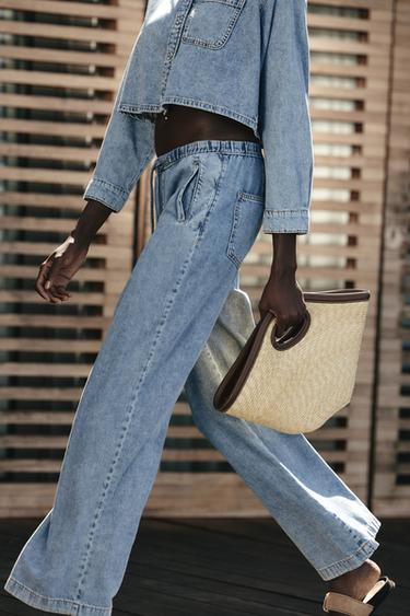 CONTRASTING HANDBAG - Light beige by Zara