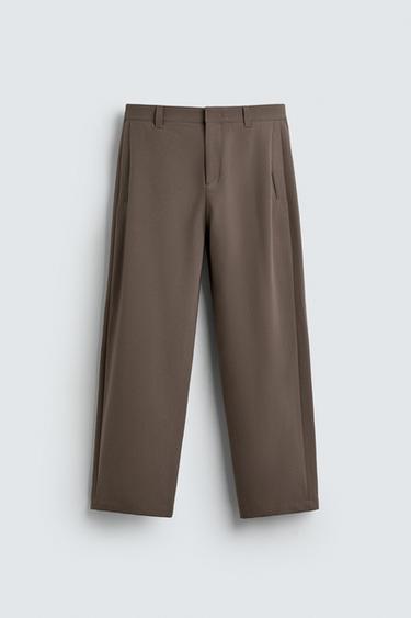 PLEATED RELAXED FIT TROUSERS - Sand by Zara