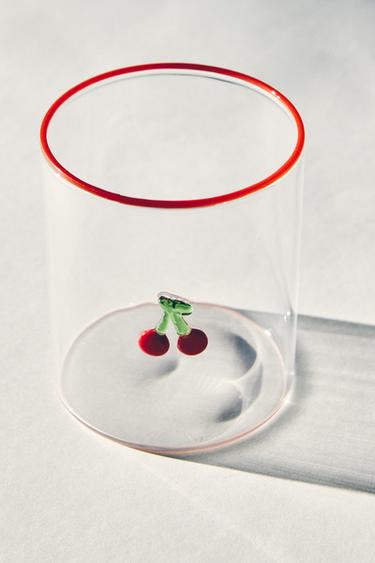 BOROSILICATE GLASS FRUIT TUMBLER - Red by Zara