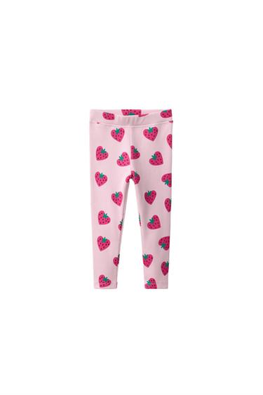 STRAWBERRY RIBBED LEGGINGS - Pink by Zara