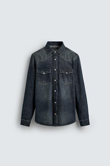 WESTERN DENIM SHIRT - Mid-blue by Zara