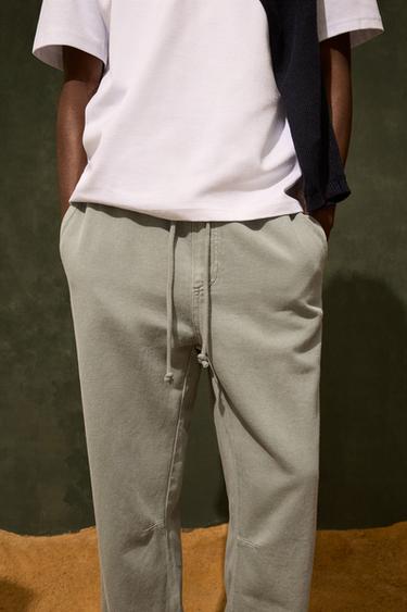 COTTON - LINEN TROUSERS - Light khaki by Zara