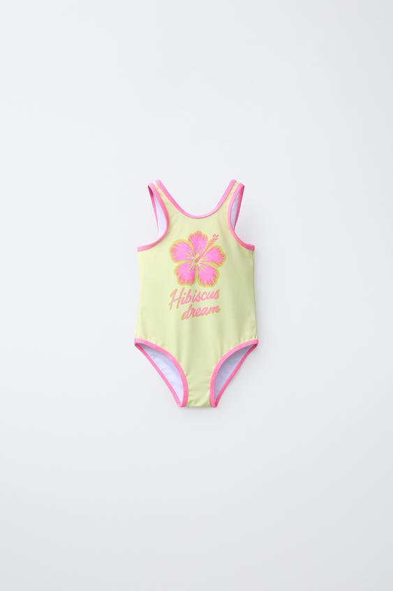 2-6 YEARS / HIBISCUS FLOWER SWIMSUIT - Fuchsia by Zara - Image 0