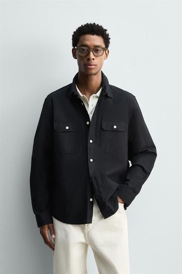 OVERSHIRT WITH POCKETS - Dark navy by Zara