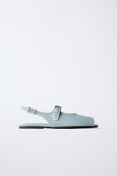 TRIM SLINGBACK BALLET FLATS - Blue by Zara - Image 0