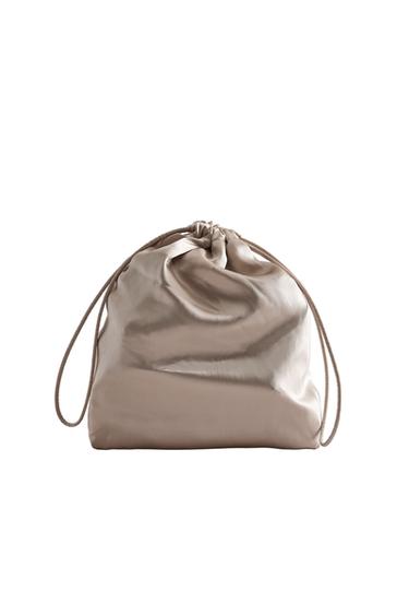 LARGE SILK BAG - Ecru White by Zara