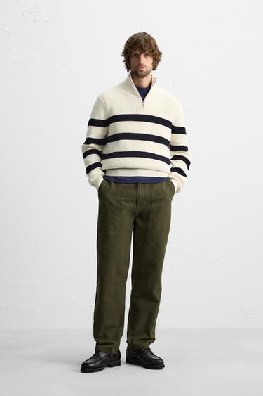 BASIC QUARTER-ZIP SWEATER - Stripes by Zara - Image 0