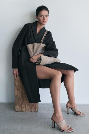SUEDE HIGH-HEEL MULES - Beige by Zara - Image 0