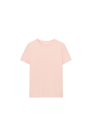 INTERLOCK SHORT SLEEVE T-SHIRT - Pastel pink by Zara