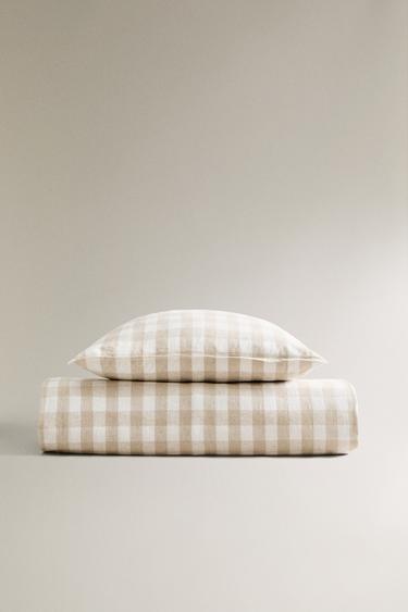 CHECK DUVET COVER - Light beige by Zara - Image 0