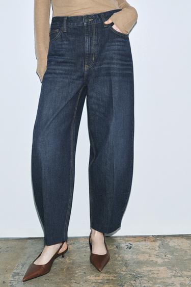 ZW COLLECTION BARREL HIGH-WAIST JEANS - Blue by Zara