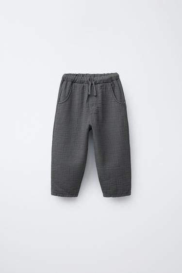MIXED FABRIC BAGGY TROUSERS - Anthracite grey by Zara - Image 0