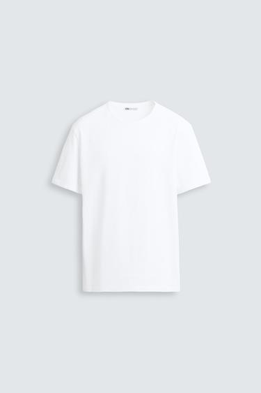 BASIC SLIM FIT T-SHIRT - White by Zara