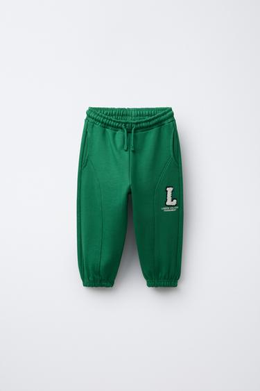 PATCH CUT-OUT JOGGING TROUSERS - Green by Zara - Image 0