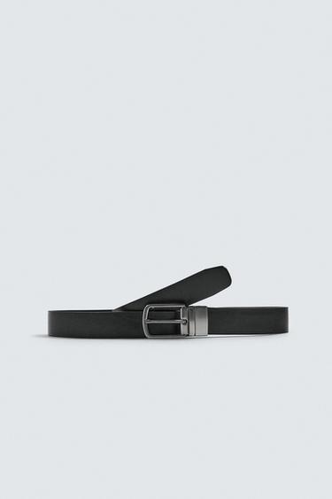 REVERSIBLE LEATHER BELT - Black by Zara