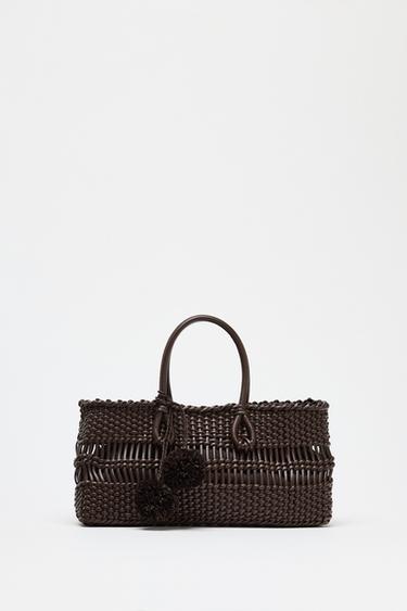 BRAIDED HANDBAG - Chocolate by Zara