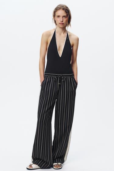 STRIPED PALAZZO TROUSERS - striped by Zara - Image 0