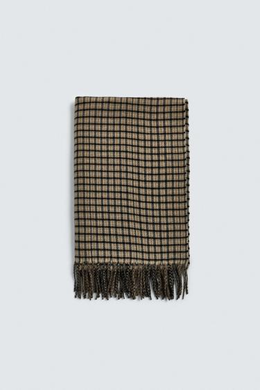 CHECK SCARF WITH FRINGING - various by Zara