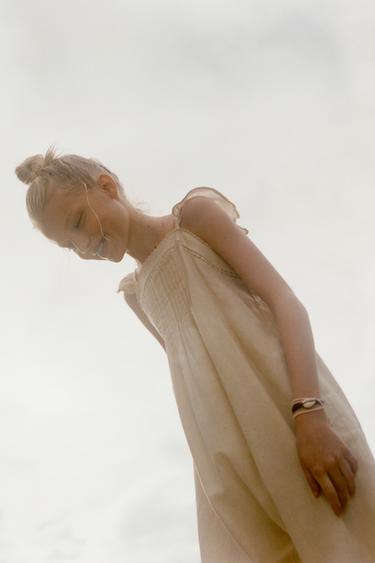 LONG LACE LINEN BLEND JUMPSUIT - Ecru by Zara