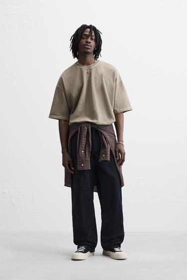 WASHED RELAXED FIT SWEATSHIRT - Dark khaki by Zara