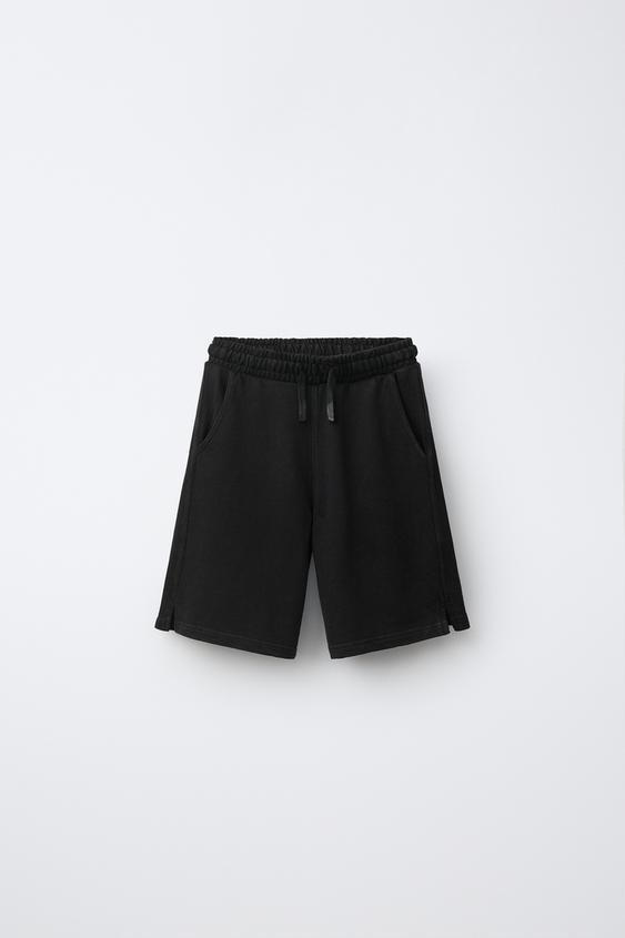 FADE OUT PLUSH BERMUDA SHORTS - Black by Zara - Image 0