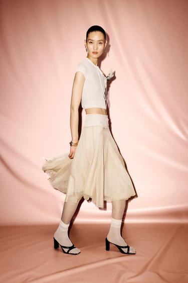 BEADED BUCKET BAG - Light beige by Zara