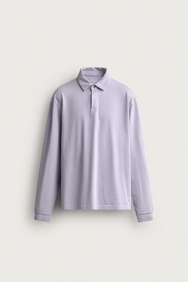 REGULAR FIT POLO SWEATSHIRT - Blue / Lavender by Zara