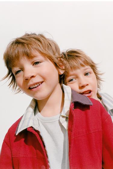 ZARA TIMELESS - CONTRAST COLLAR CANVAS JACKET - Red by Zara