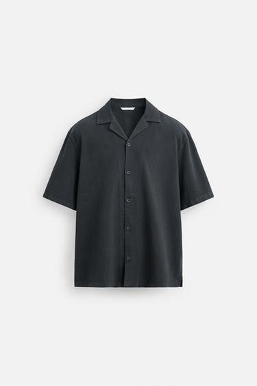 COTTON - LINEN SHIRT - Charcoal by Zara