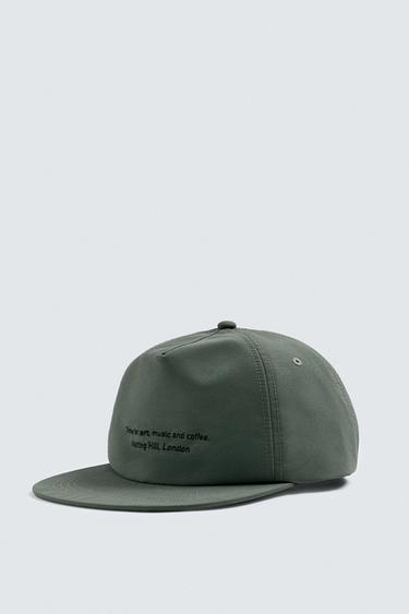 EMBROIDERED FLAT PEAK CAP - Khaki by Zara