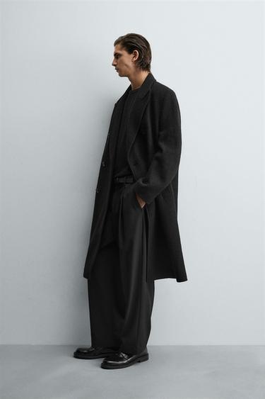 WOOL COAT BOUCLÉ TEXTURE - Black by Zara