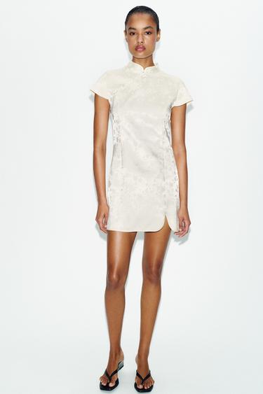 SHORT JACQUARD DRESS - White by Zara