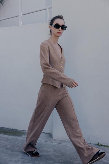 SOFT BUTTON CARDIGAN - Mocha by Zara