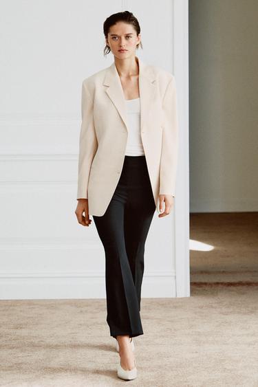 ZW COLLECTION HIGH-WAIST CROPPED TROUSERS - Black by Zara