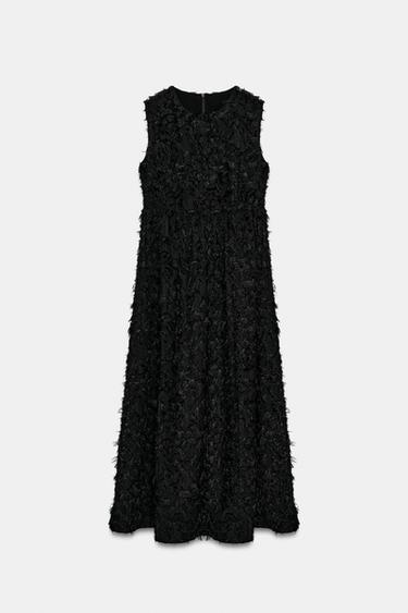 EMBOSSED FABRIC MIDI DRESS - Black by Zara