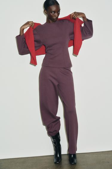 INTERLOCK JUMPER WITH DARTS - Dusty purple by Zara