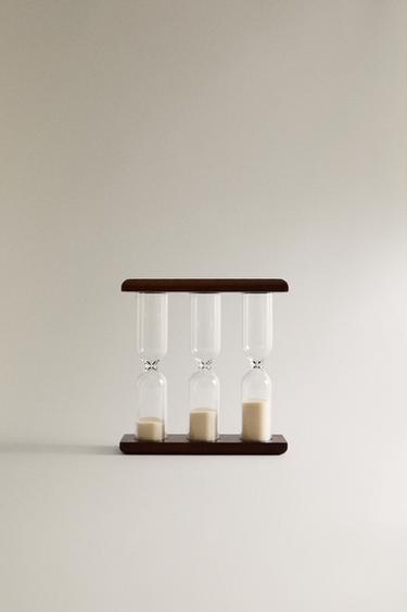 HOURGLASS SET WITH ACACIA WOOD FRAME - Light beige by Zara - Image 0