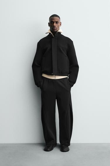 NEOPRENE-EFFECT BOXY FIT JACKET - Black by Zara