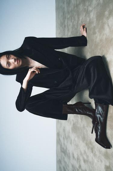 LIMITED EDITION LEATHER ANKLE BOOTS WITH SQUARE TOES - Brown by Zara