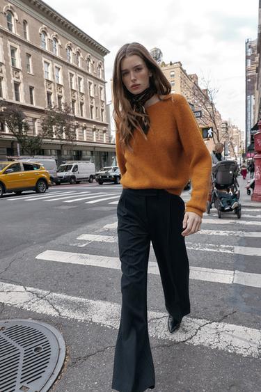 HIGH-WAIST WIDE-LEG TROUSERS - striped by Zara