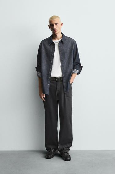 RELAXED FIT JEANS WITH POCKETS - Charcoal by Zara