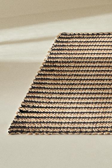 NON-SLIP JUTE RUG - Black by Zara