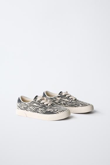 ANIMAL PRINT SNEAKERS - White by Zara