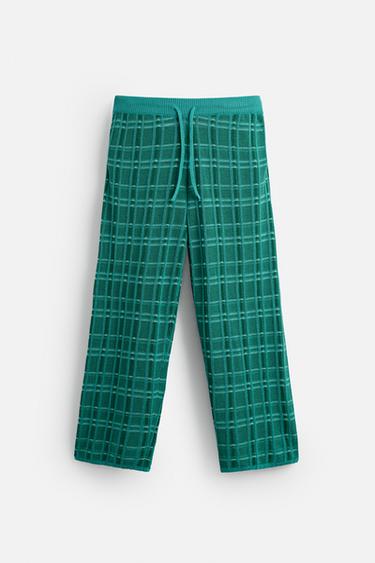 JACQUARD KNIT TROUSERS © OTIS KWAME KYE QUAICOE - Turquoise by Zara