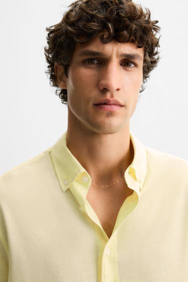 REGULAR FIT SHIRT - Light yellow by Zara